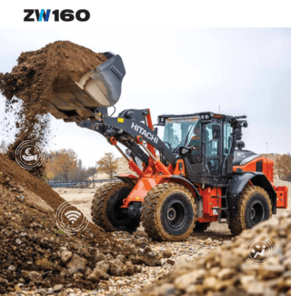 Hitachi ZW160PL‑7 pyöräkuormaaja työmaalla