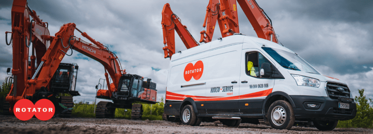 Rotatorin huoltoauto työmaalla – ura huollon tehtävissä